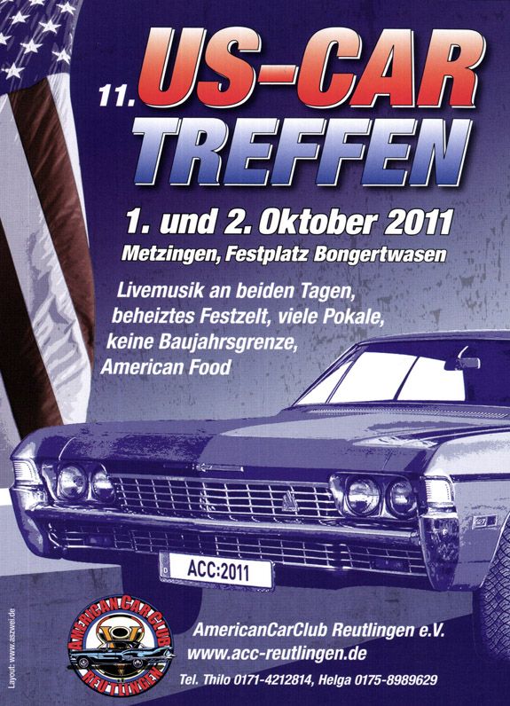 11. US-Car Treffen des ACC Reutlingen e.V.: Veranstaltungs-Flyer Seite 1