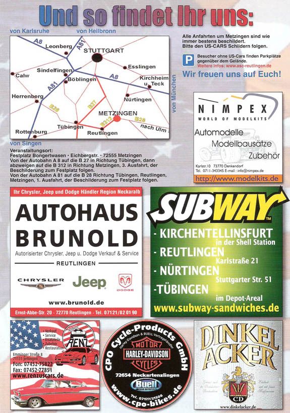 10. US-Car Treffen des ACC Reutlingen e.V.: Veranstaltungs-Flyer Seite 2