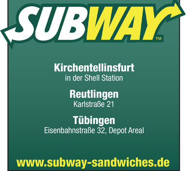 Sponsor des ACC Reutlingen e.V.: SUBWAY