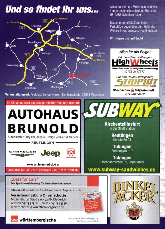 11. US-Car Treffen des ACC Reutlingen e.V.: Veranstaltungs-Flyer Seite 2