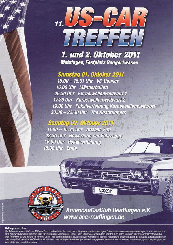 11. US-Car Treffen des ACC Reutlingen e.V.: Veranstaltungs-Programm Seite 1